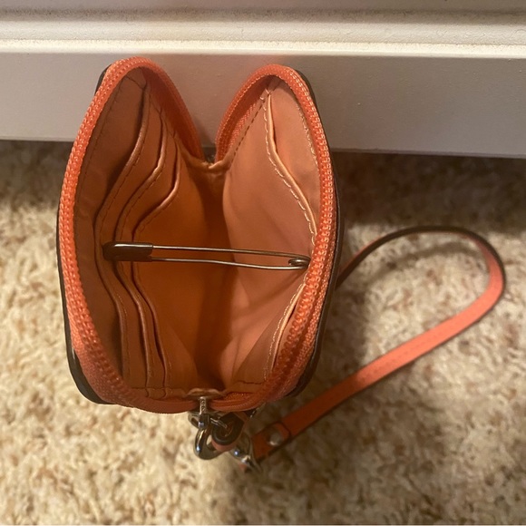 COACH. Card Wristlet. Mostly Pink & White with Silver Hardware. - Picture 4 of 9